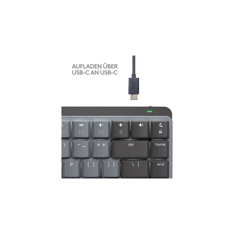 Logitech MX Mechanical Mini für Mac, Tastatur(dunkelgrau/hellgrau, DE-Layout, taktile Schalter, Bluetooth, kompatibel mit macOS, iPadOS und iOS)