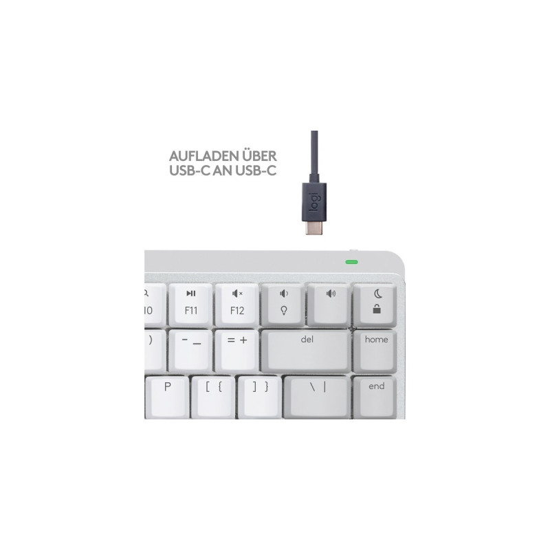 Logitech MX Mechanical Mini für Mac, Tastatur(hellgrau/weiß, DE-Layout, taktile Schalter, Bluetooth, kompatibel mit macOS, iPadOS und iOS)