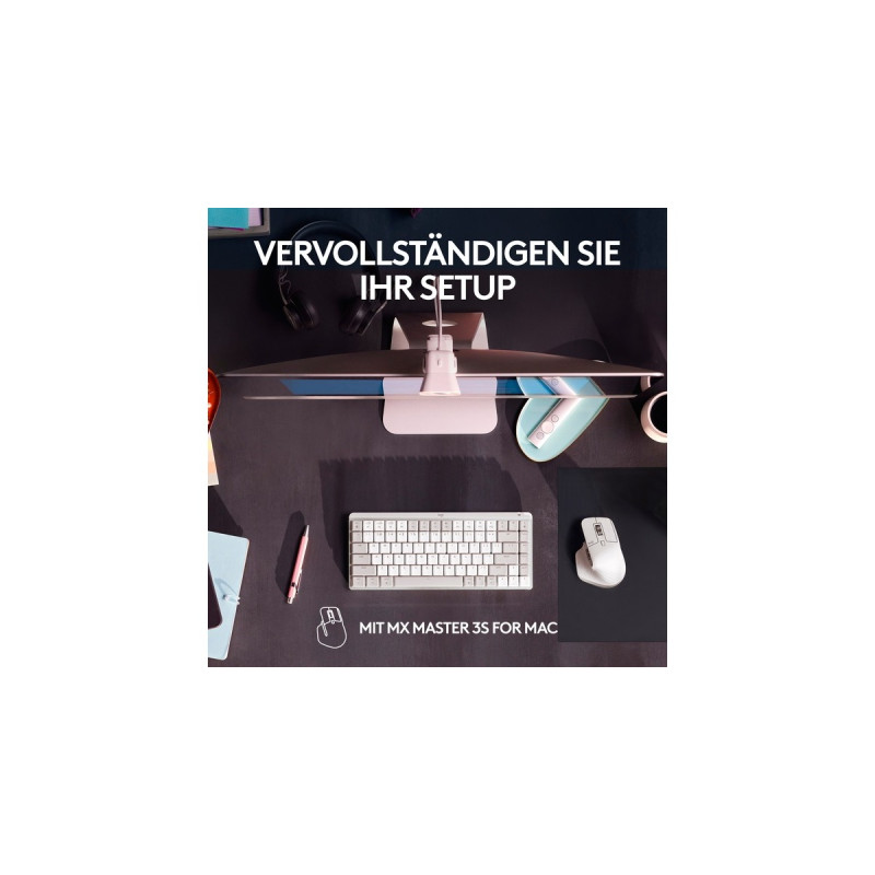 Logitech MX Mechanical Mini für Mac, Tastatur(hellgrau/weiß, DE-Layout, taktile Schalter, Bluetooth, kompatibel mit macOS, iPadOS und iOS)