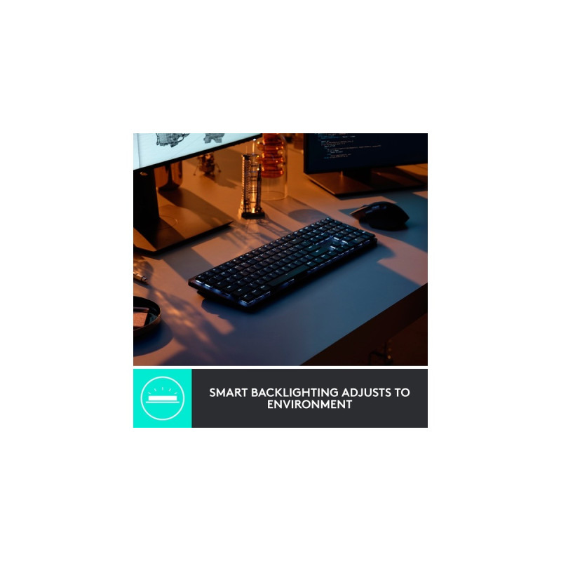 Logitech MX Mechanical, Tastatur(hellgrau/dunkelgrau, DE-Layout, lineare Schalter, Logi Bolt, Bluetooth)