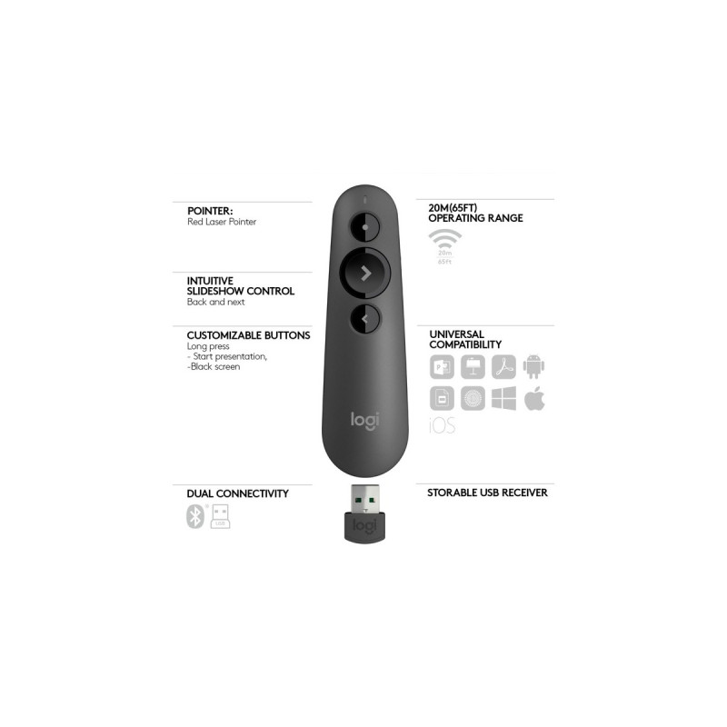 Logitech R500, Presenter(graphit)