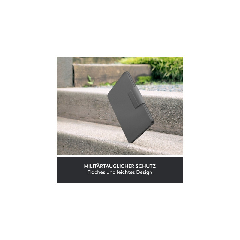 Logitech Rugged Folio, Tastatur(schwarz, DE-Layout, für iPad 10. Generation)
