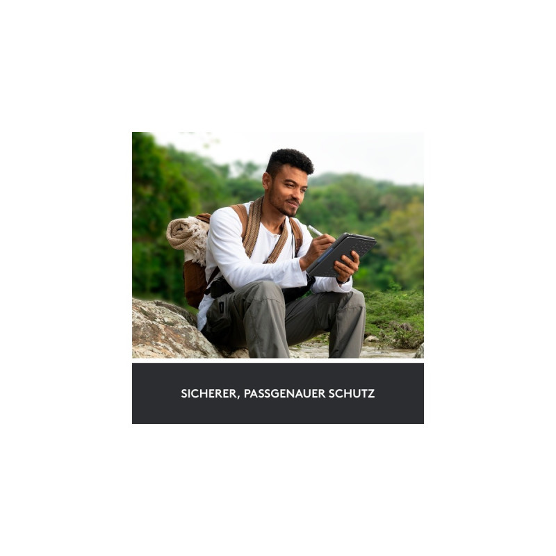 Logitech Rugged Folio, Tastatur(schwarz, DE-Layout, für iPad 10. Generation)