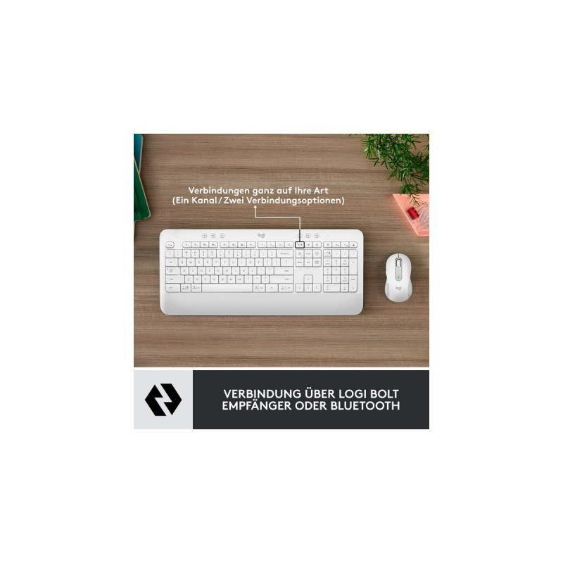 Logitech Signature K650 Combo for Business, Desktop-Set(weiß, DE-Layout, Plunger, Logi Bolt, Bluetooth, für Windows/macOS/Chrome OS/Linux/iPadOS/Android)