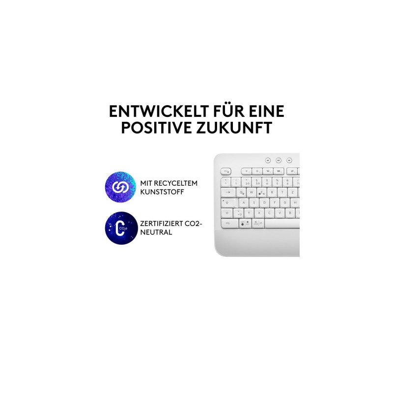 Logitech Signature K650, Tastatur(weiß, DE-Layout, Logi Bolt, Bluetooth, für Windows/macOS/Chrome OS/Linux/iPadOS/Android)