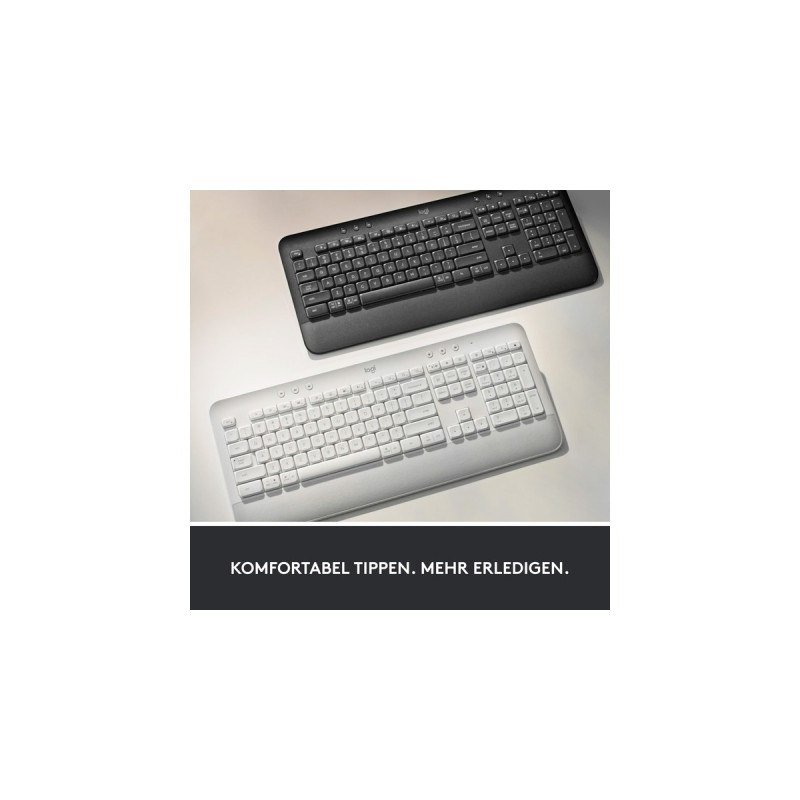 Logitech Signature K650, Tastatur(weiß, DE-Layout, Logi Bolt, Bluetooth, für Windows/macOS/Chrome OS/Linux/iPadOS/Android)