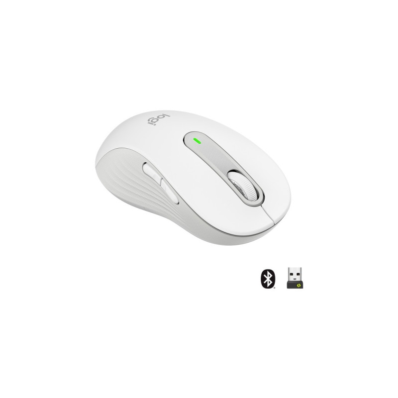 Logitech Signature M650 L Left Wireless, Maus(weiß, Größe L, für Linkshänder)