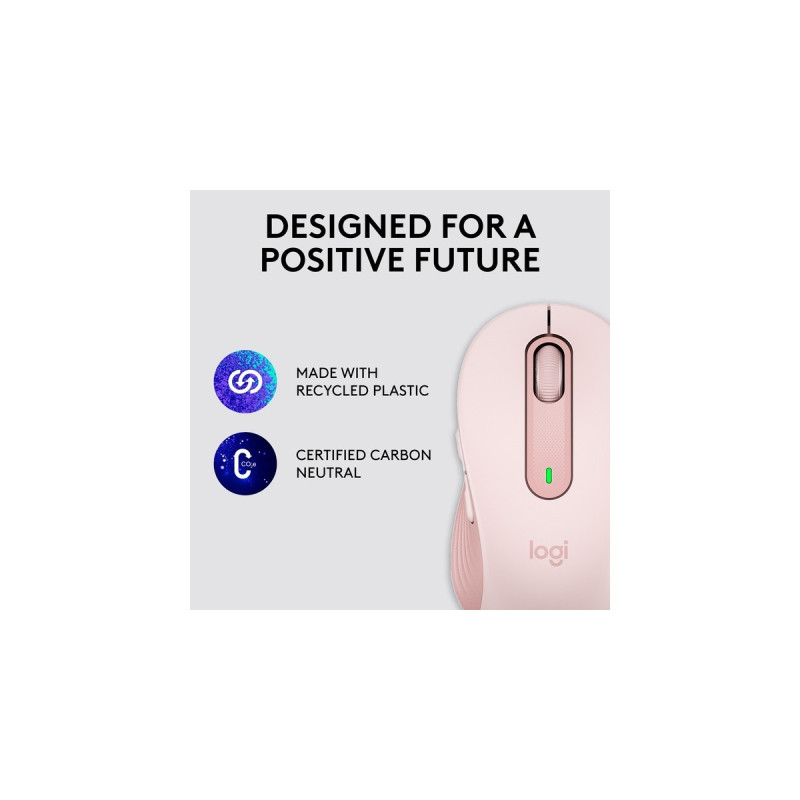 Logitech Signature M650 Wireless, Maus(rosa, Größe M, Chromebook zertifiziert)