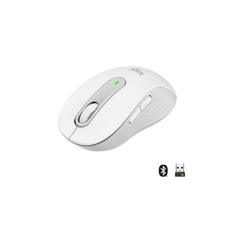 Logitech Signature M650 Wireless, Maus(weiß, Größe M, Chromebook zertifiziert)