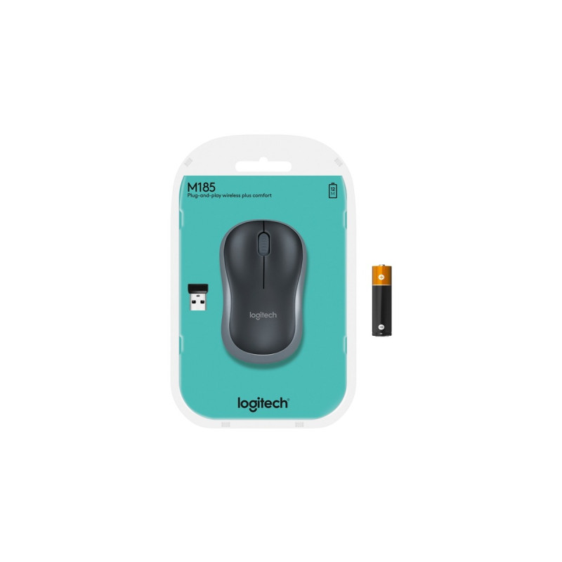 Logitech Wireless Mouse M185, Maus(blau, Retail)