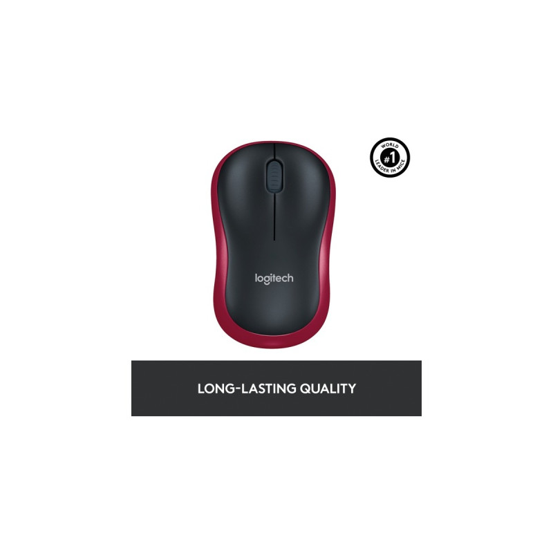 Logitech Wireless Mouse M185, Maus(rot, Retail)