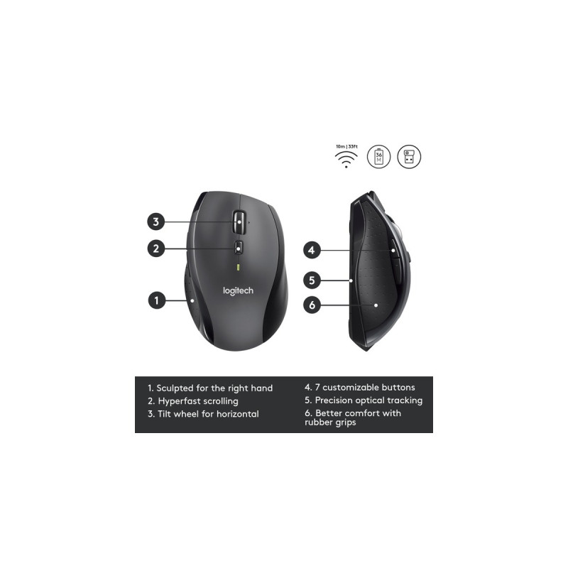 Logitech Wireless Mouse M705, Maus(anthrazit)