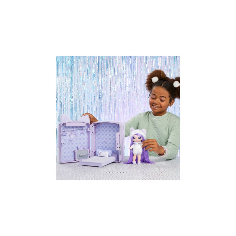 MGA Entertainment Na! Na! Na! Surprise 3-in-1 Backpack Bedroom Serie 3 Playset - Lavender Kitten, Spielfigur