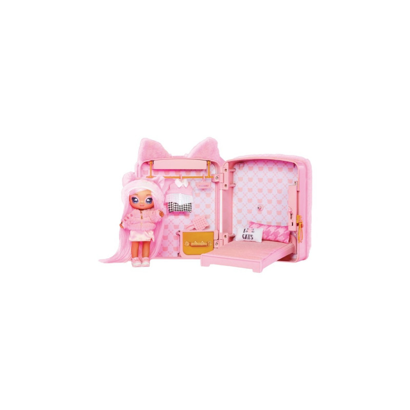 MGA Entertainment Na! Na! Na! Surprise 3-in-1 Backpack Bedroom Serie 3 Playset - Pink Kitty, Spielfigur