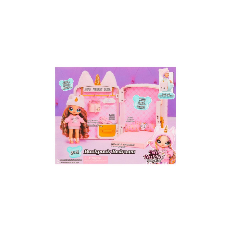 MGA Entertainment Na! Na! Na! Surprise 3-in-1 Backpack Bedroom Unicorn Britney Sparkles, Puppe