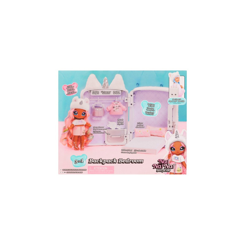 MGA Entertainment Na! Na! Na! Surprise 3-in-1 Backpack Bedroom Unicorn Whitney Sparkles, Puppe