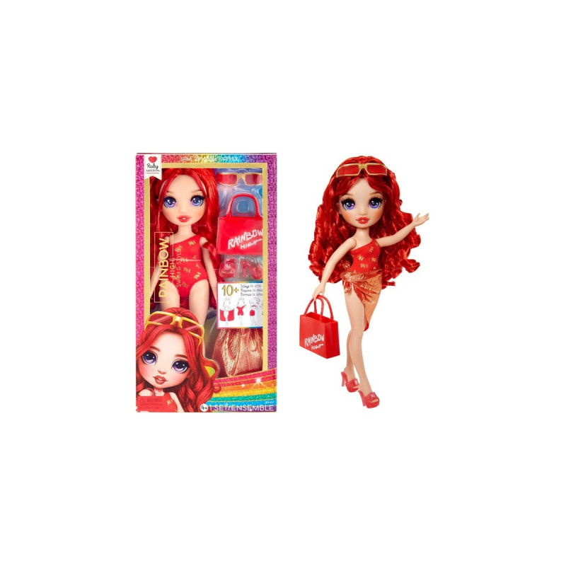 MGA Entertainment Rainbow High Swim & Style - Ruby (Red), Puppe