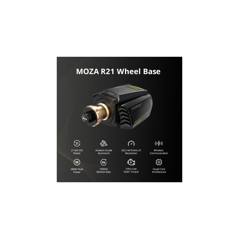 MOZA R21 Wheel Base, Lenkradbasis(schwarz/bronze)