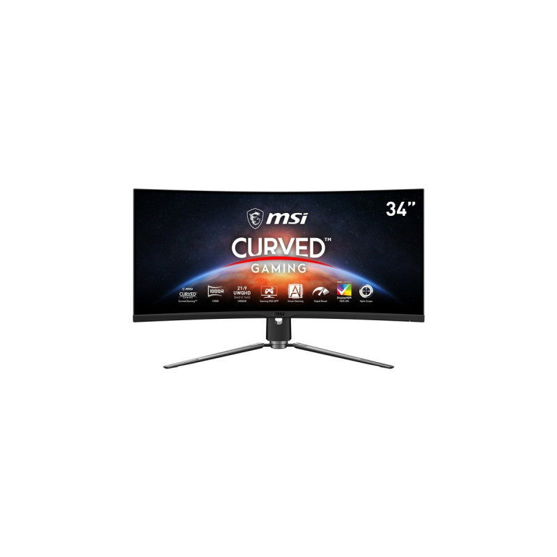 MSI ARTYMIS 343CQRDE, Gaming-Monitor(86 cm (34 Zoll), schwarz, WQHD, AMD Free-Sync, HDR, 165Hz Panel)