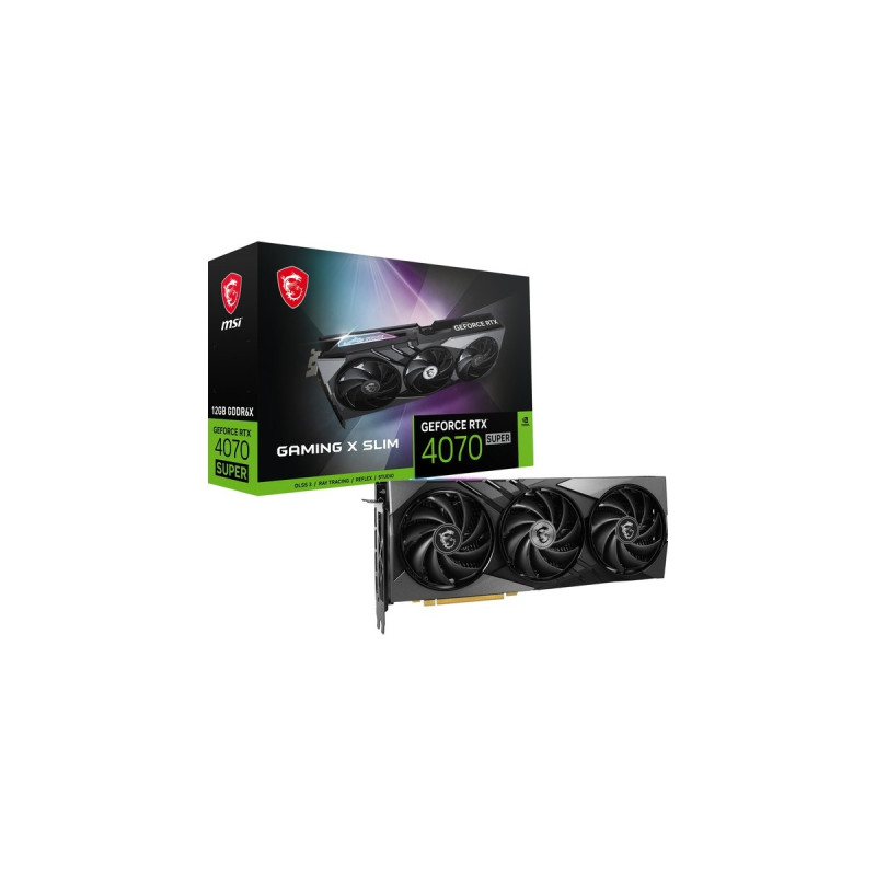 MSI GeForce RTX 4070 SUPER 12G GAMING X SLIM, Grafikkarte(DLSS 3, 3x DisplayPort, 1x HDMI 2.1)
