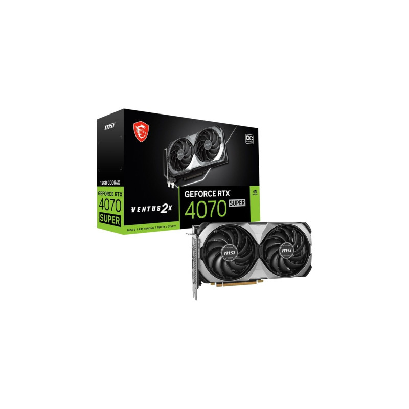 MSI GeForce RTX 4070 SUPER 12G VENTUS 2X OC, Grafikkarte(DLSS 3, 3x DisplayPort, 1x HDMI 2.1)