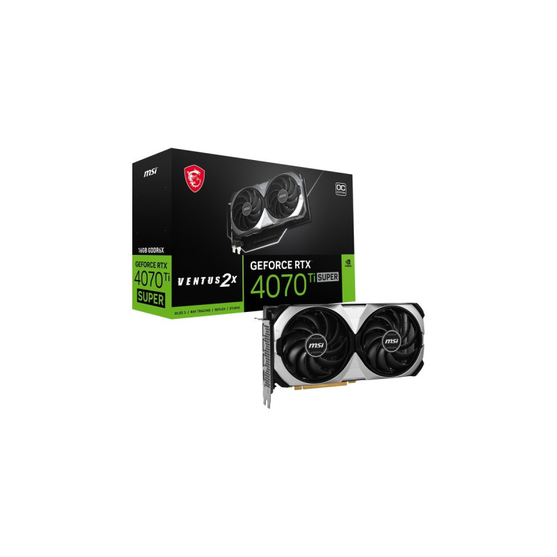 MSI GeForce RTX 4070 Ti SUPER 16G VENTUS 2X OC, Grafikkarte(DLSS 3, 3x DisplayPort, 1x HDMI 2.1a)