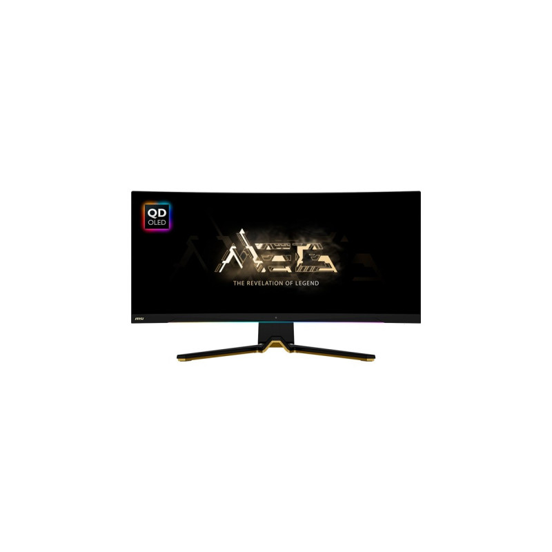 MSI MEG 342CDE QD-OLED, Gaming-Monitor(86.8 cm (34 Zoll), schwarz/gold, UWQHD, QD-OLED, 175Hz Panel)