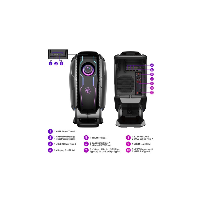 MSI MEG Aegis Ti5 13NUG-292AT, Gaming-PC(schwarz, Windows 11 Home 64-Bit)