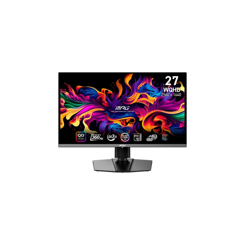 MSI MPG 271QRXDE QD-OLED, Gaming-Monitor(67.3 cm (26.5 Zoll), schwarz, WQHD, QD-OLED,Adaptive-Sync, USB-C, 360Hz Panel)