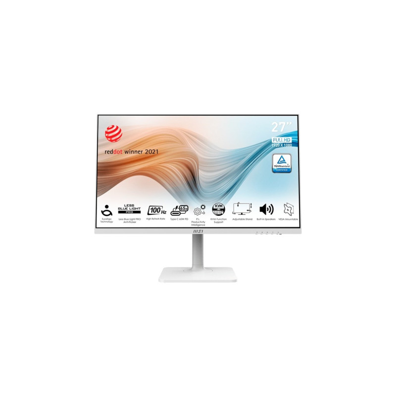 MSI Modern MD272XPWDE, LED-Monitor(69 cm (27 Zoll), weiß, FullHD, IPS, USB-C, 100Hz Panel)