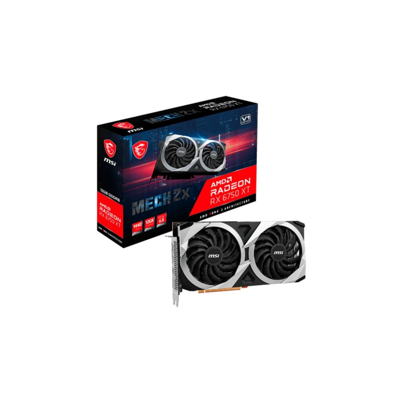 MSI Radeon RX 6750 XT MECH 2X 12G V1, Grafikkarte(RDNA 2, GDDR6, 3x DisplayPort, 1x HDMI 2.1)
