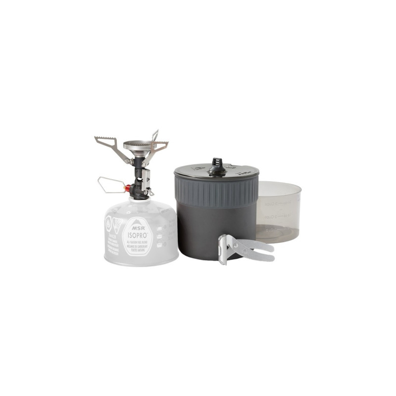MSR Gaskocher PocketRocket Deluxe Stove Kit(grau, mit Topf-Set, Modell 2021)