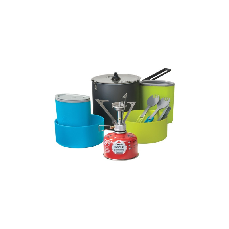 MSR Gaskocher PocketRocket Stove Kit(grau, mit Topf und Geschirr-Set, Modell 2021)