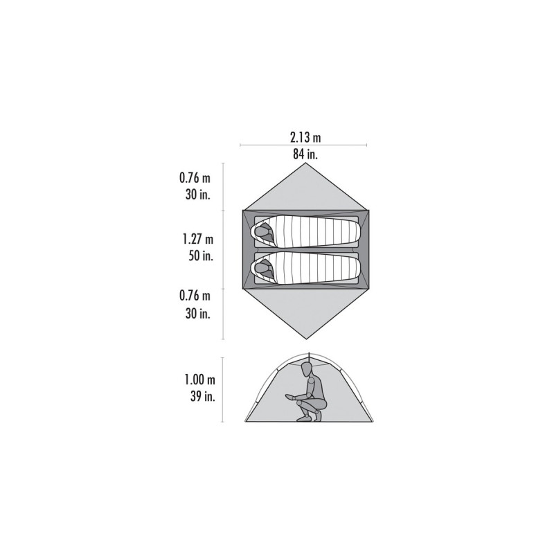 MSR Kuppelzelt Hubba Hubba NX 2 Green(olivgrün/rot)