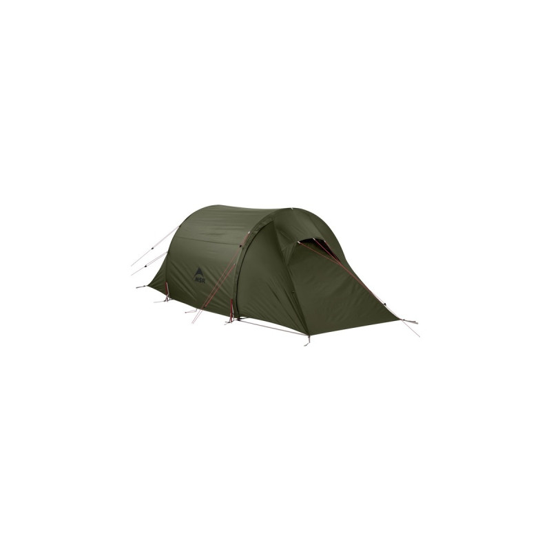 MSR Tunnelzelt Tindheim 2(olivgrün/rot, Modell 2023, mit Vorbau für Gepäck)
