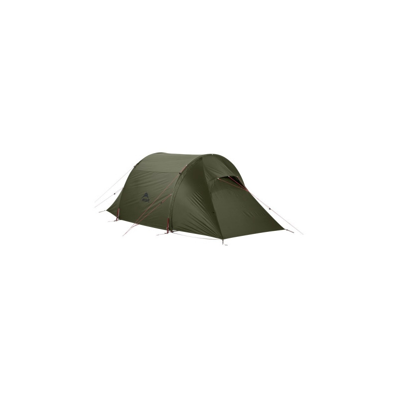 MSR Tunnelzelt Tindheim 3(olivgrün/rot, Modell 2023, mit Vorbau für Gepäck)