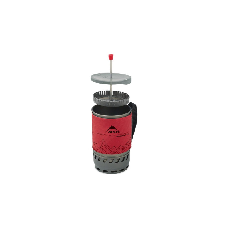 MSR WindBurner Personal Stove System 1L Red, Gaskocher(grau/rot, für 1 Person, 5-teiliges Kochset, Modell 2021)