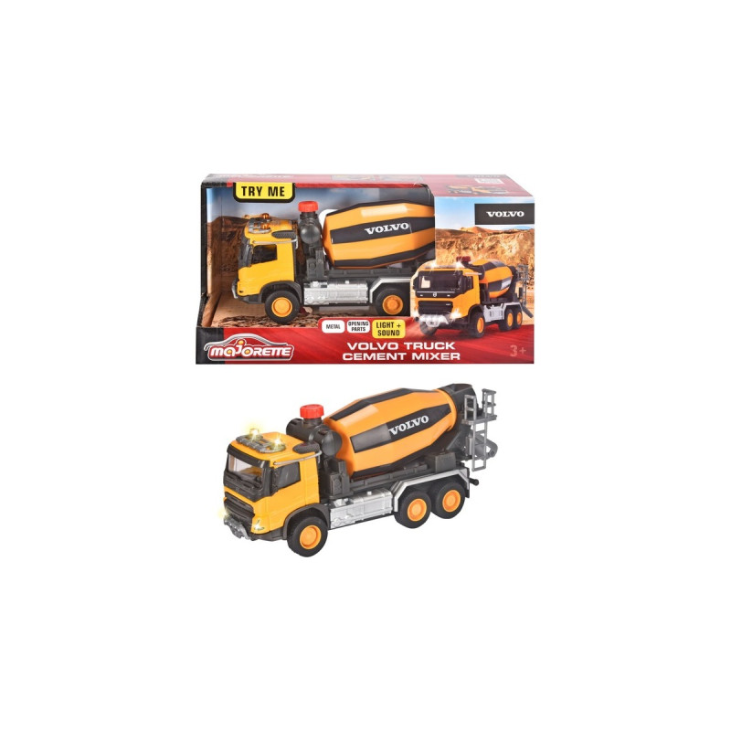 Majorette Volvo Betonmischer, Spielfahrzeug(orange/schwarz, Mit Licht und Sound)