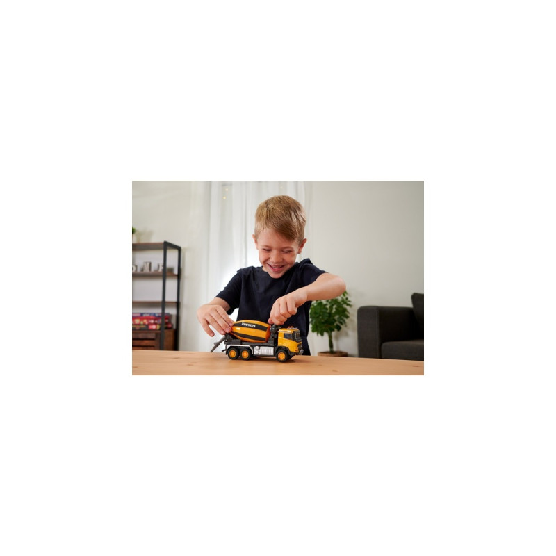 Majorette Volvo Betonmischer, Spielfahrzeug(orange/schwarz, Mit Licht und Sound)