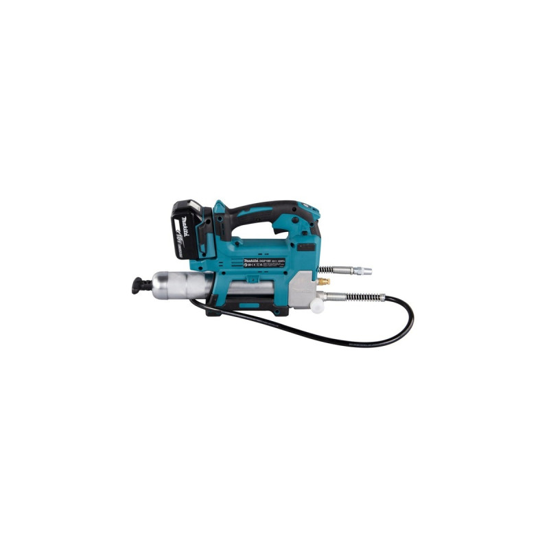 Makita Akku-Fettpresse DGP180RT, 18Volt, inkl. Zylinder A, Kartuschenpistole(blau/schwarz, Li-Ion-Akku 5,0Ah)