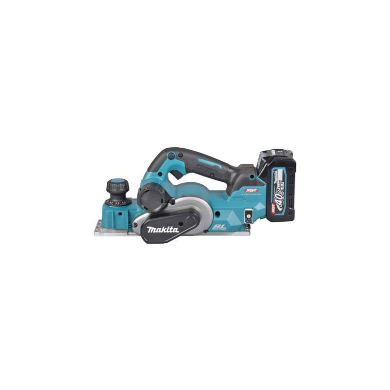 Makita Akku-Hobel KP001GM201, 40Volt, Elektrohobel(blau/schwarz, 2x Li-Ion XGT Akku 4,0Ah, MAKPAC Gr.3)