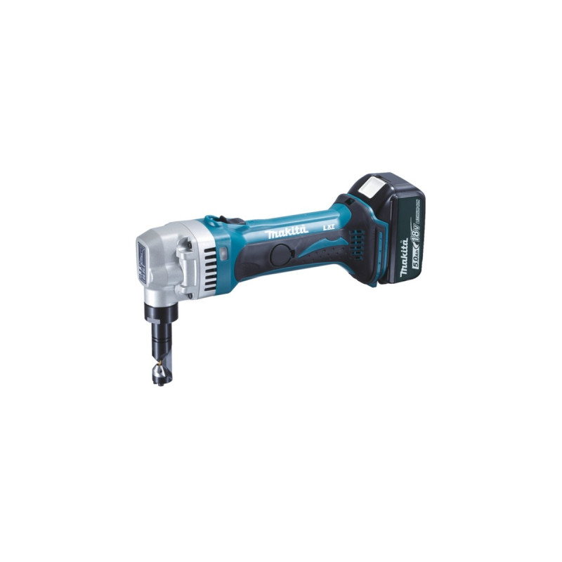 Makita Akku-Knabber DJN161RTJ, 18Volt, Blechschere(blau/schwarz, 2x Li-Ionen-Akku 5,0Ah, im MAKPAC Gr.3)