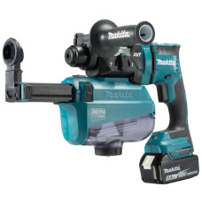 Makita Akku-Kombihammer DHR182RTWJ, 18Volt, Bohrhammer(blau/schwarz, 2x Li-Ionen Akku 5,0Ah, mit Staubabsaugung)