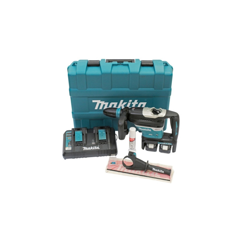 Makita Akku-Kombihammer DHR400PG2U, SDS-max, 36Volt (2x18V), Bohrhammer(blau/schwarz, 2x Li-Ionen Akku 6,0Ah, Funk-Adapter)