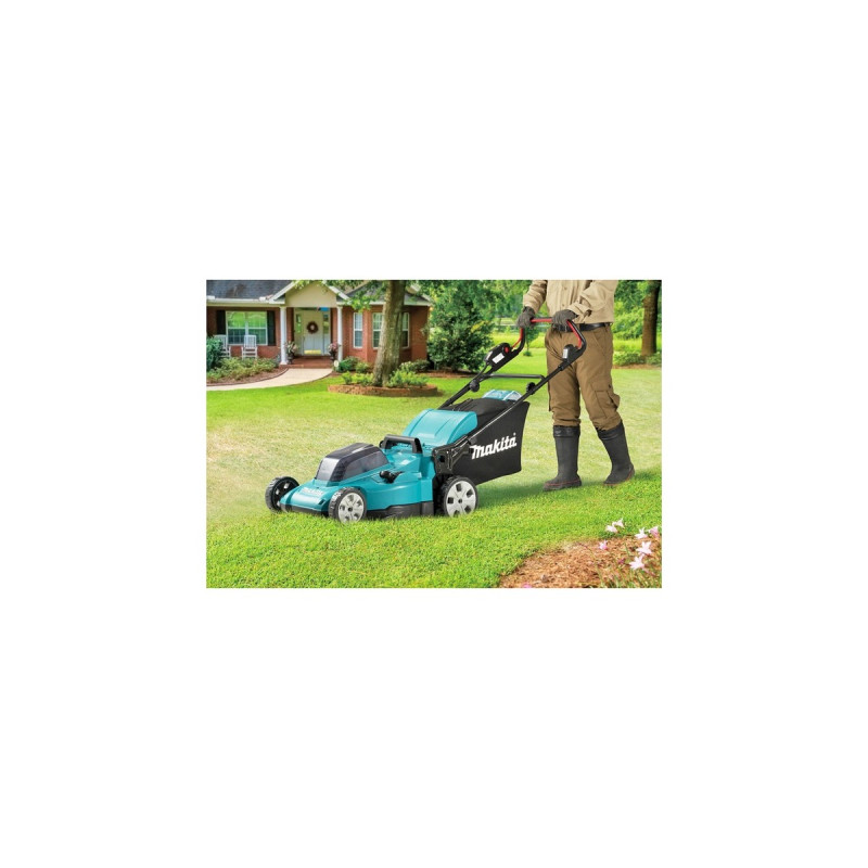 Makita Akku-Rasenmäher DLM480PT2, 36Volt (2x18Volt)(blau/schwarz, 2x Li-Ionen Akku 5,0Ah)