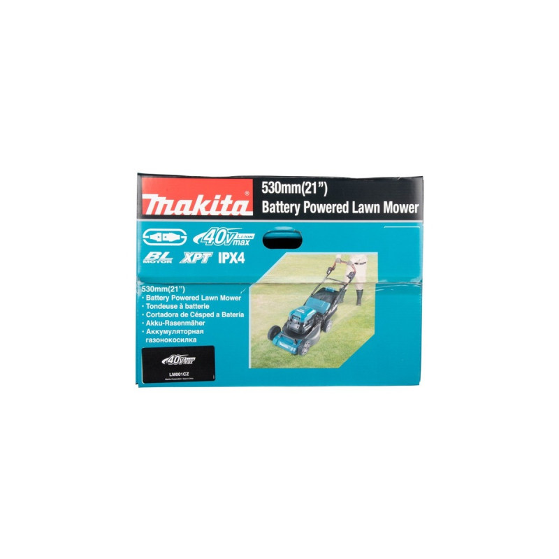 Makita Akku-Rasenmäher LM001CZ, PDC-Connector, 36Volt(blau/schwarz, ohne Akku und Ladegerät, mit Radantrieb)