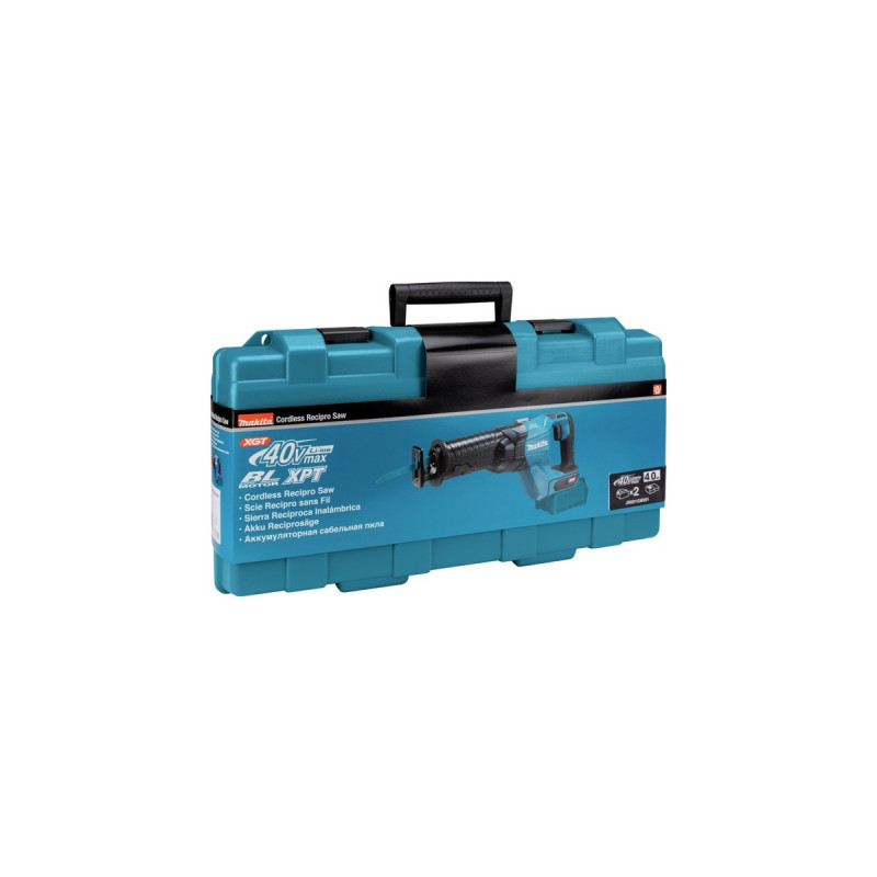 Makita Akku-Reciprosäge JR001GM201 XGT, 40Volt, Säbelsäge(blau/schwarz, 2x Li-Ion XGT Akku 4,0Ah, Koffer)
