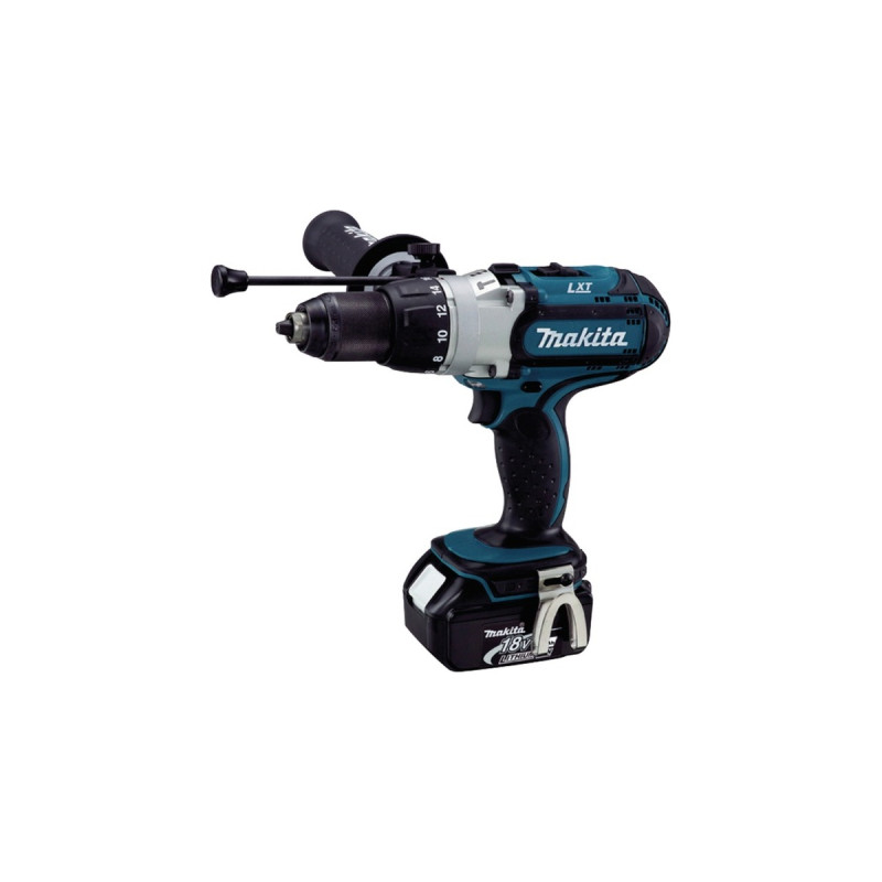 Makita Akku-Schlagbohrschrauber DHP451RTJ, 18Volt(blau/schwarz, 2x Li-Ionen-Akku 5,0Ah, im MAKPAC Gr.2)