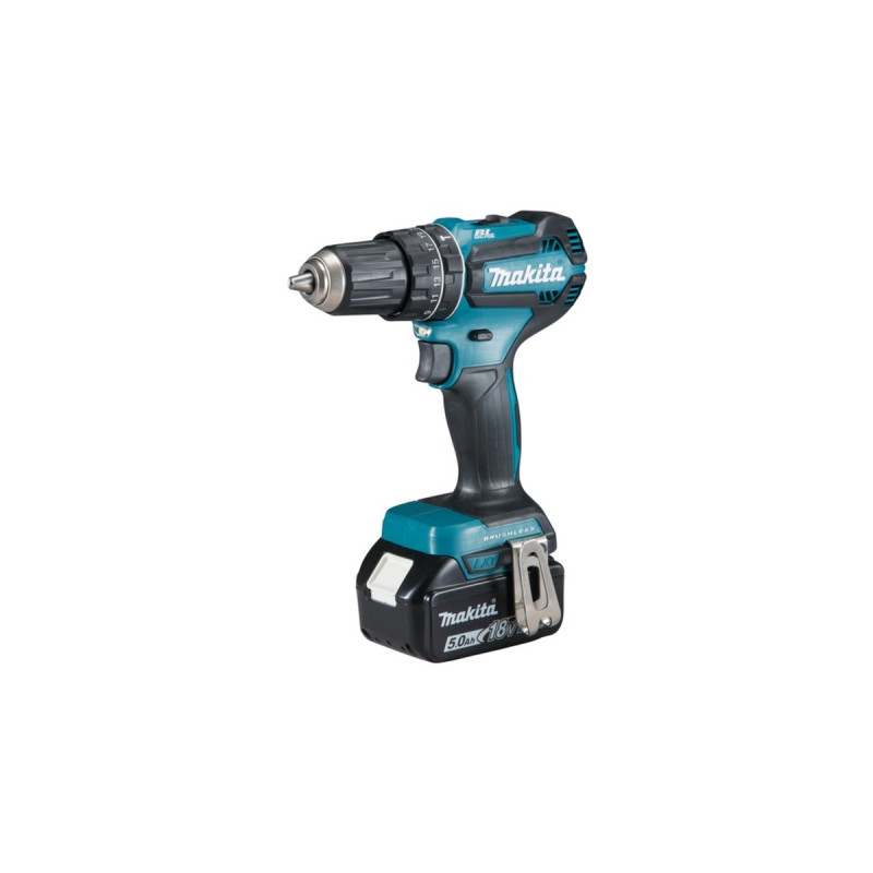 Makita Akku-Schlagbohrschrauber DHP485RTJ, 18Volt(blau/schwarz, 2x Li-Ionen-Akku 5,0Ah, im MAKPAC Gr.2)