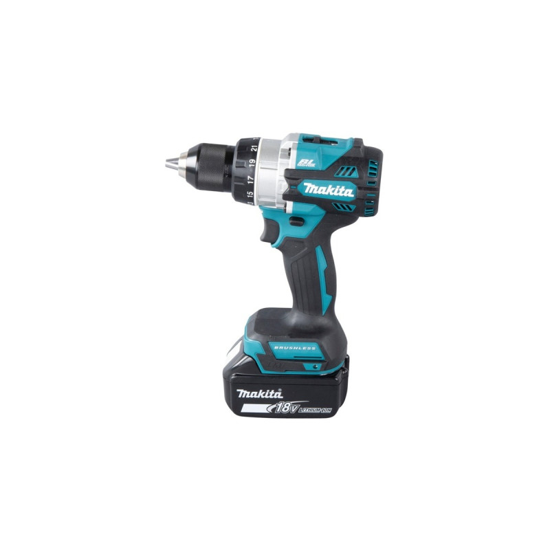 Makita Akku-Schlagbohrschrauber DHP486RTJ, 18Volt(blau/schwarz, 2x Li-Ionen Akku 5,0Ah, MAKPAC)